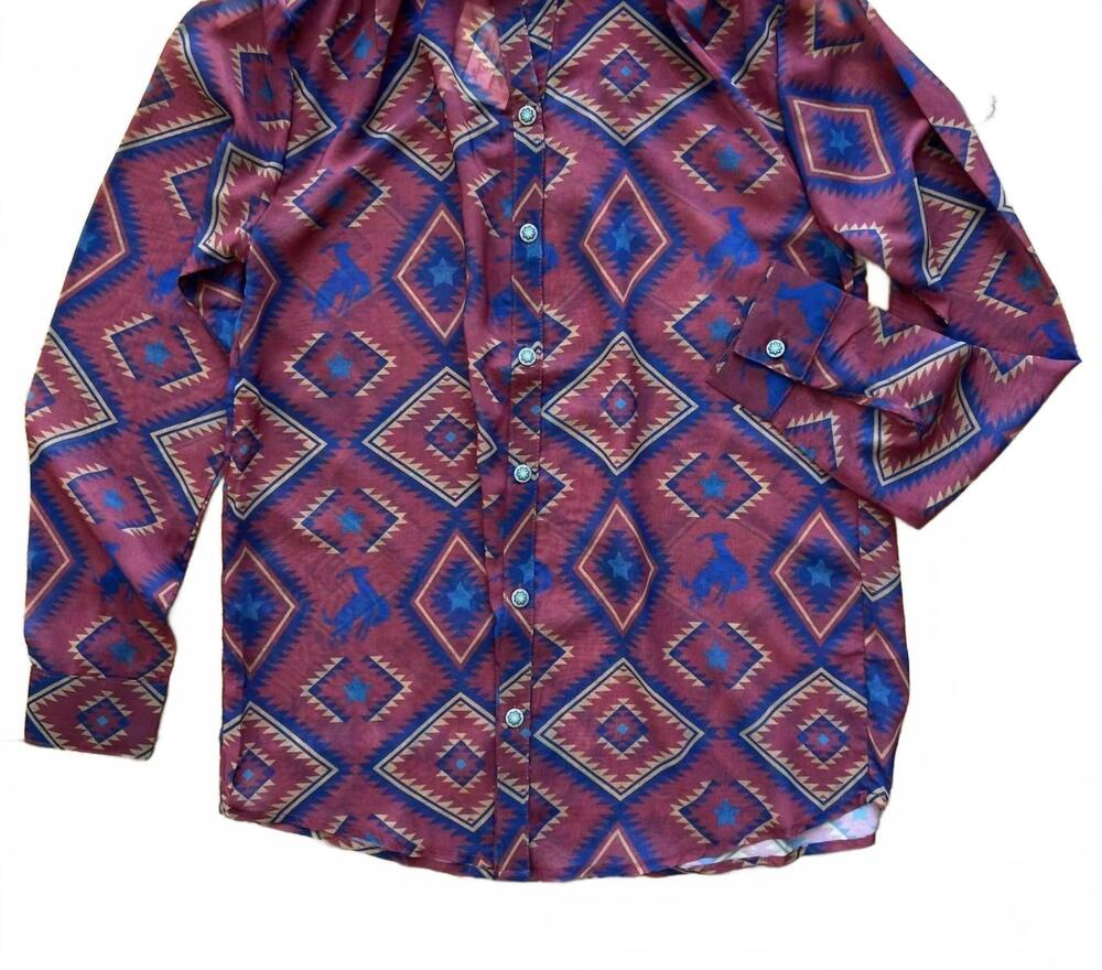 NEW TASHA POLIZZI thornwood long sleeve blouse in red